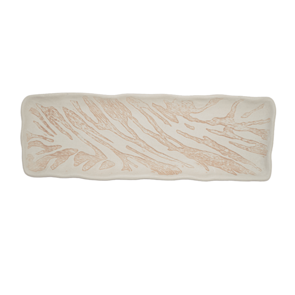 AFRODISÍACA BANDEJA 35X12CM NATURAL TERRA DECORADO TERRACOTA