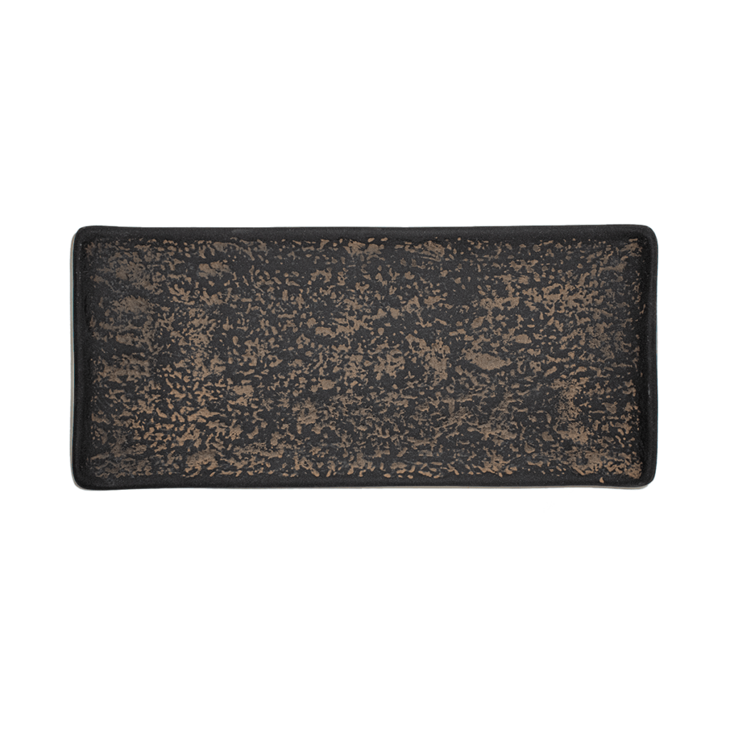 Japo Bandeja Negra Terra con Decorado Terracota 33x15 cm.
