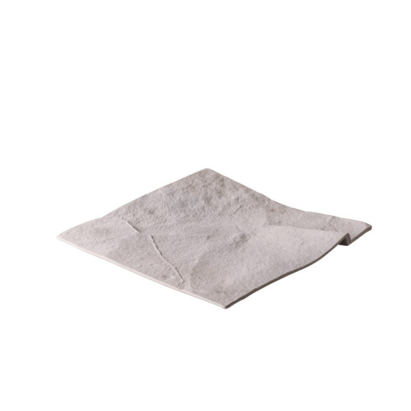BANDEJA CUADRADA RÚSTICA BLANCA 22CM