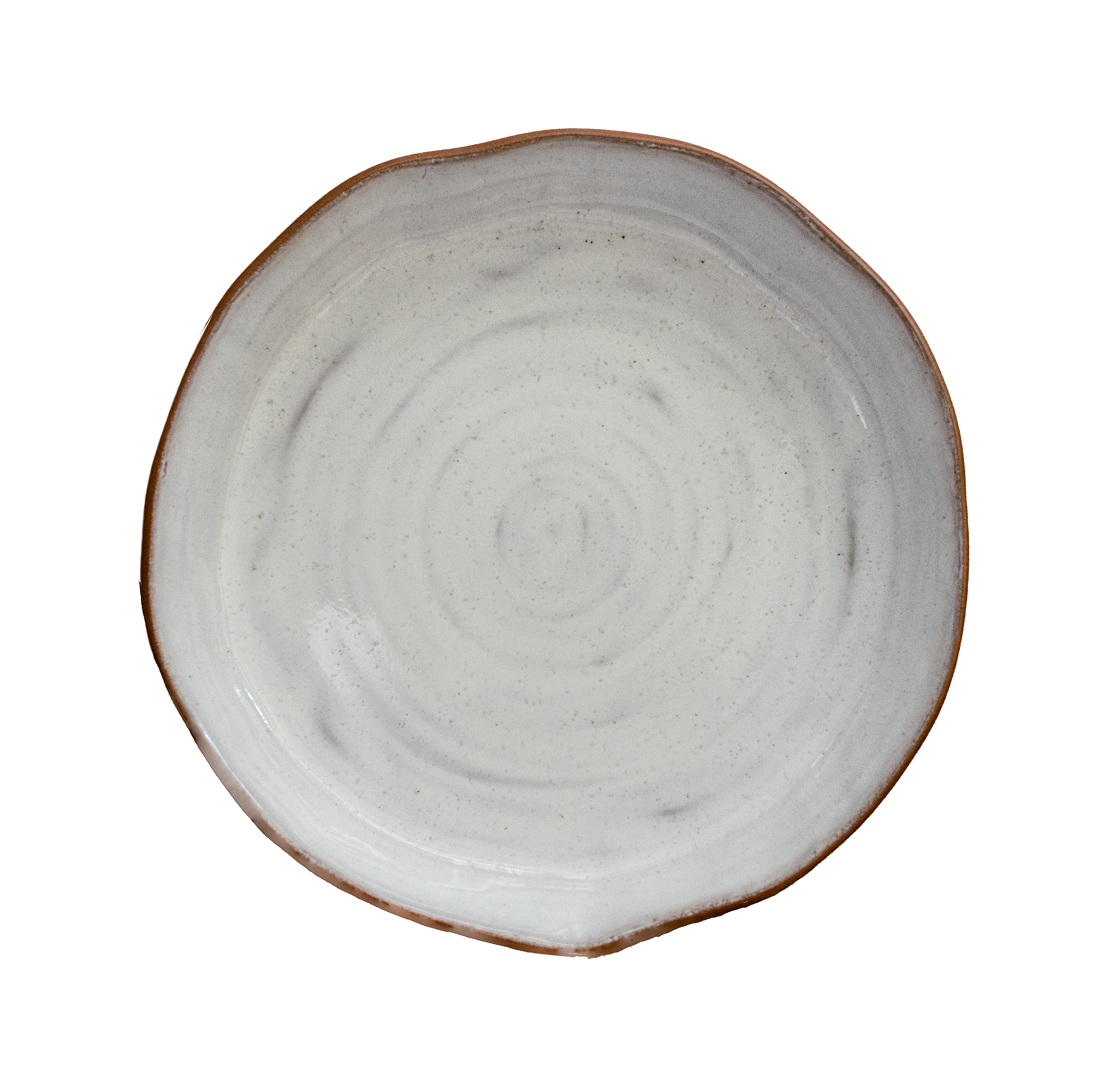 Plato Marea irregular terracota esmaltado blanco 24×4,5 cm