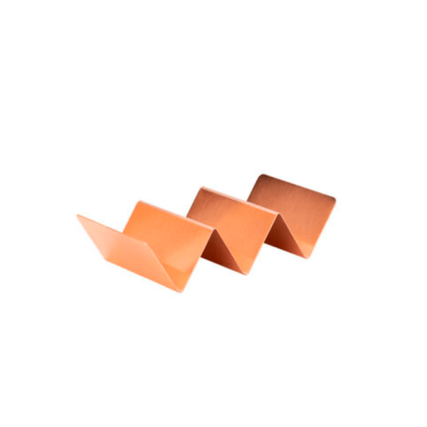 SOPORTE TACOS 21x10CM COBRE