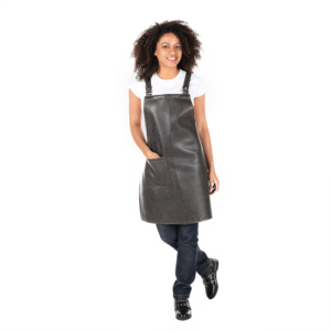 DELANTAL CON PETO UNISEX CUERO 74X70 CM NEGRO