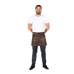 DELANTAL CORTO UNISEX CUERO CHOCOLATE