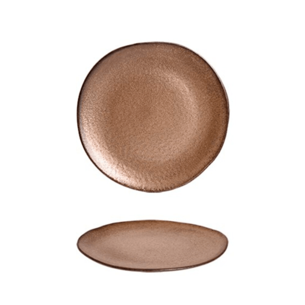 PLUMA PLATO POSTRE 21CM BRONCE