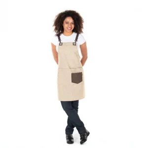 DELANTAL CON PETO UNISEX 74X80 CM BEIGE