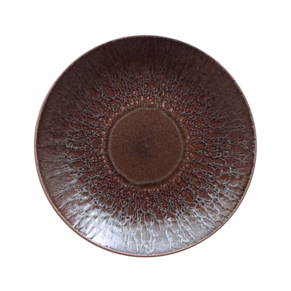 CORAL-MARRON-METALICO-PLATO-LLANO-27CM