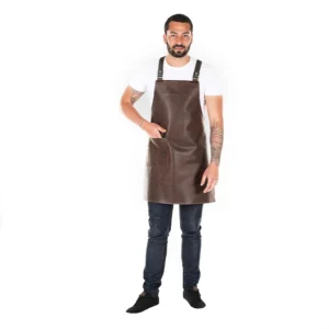 DELANTAL CON PETO UNISEX CUERO 74X70CM CHOCOLATE