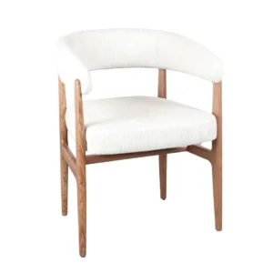 NORDICA SILLA TAPIZ BLANCO LINO 58x58x77 cm | Altura del asiento: 47 cm | Reposabrazos: 68-75 cm