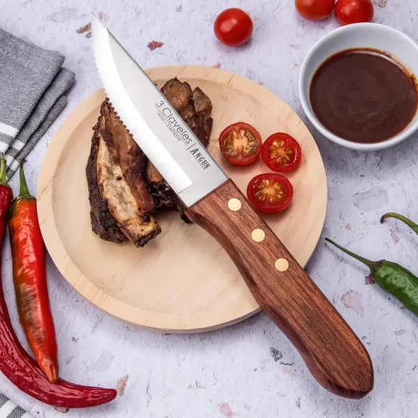 3 CLAVELES ANGUS CUCHILLO CHULETERO SET 4 UNIDADES - Imagen 2