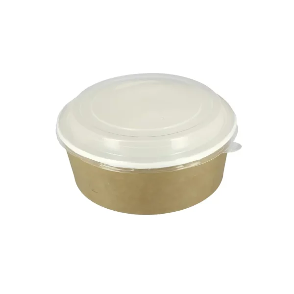 TARRINA CARTÓN CKB KRAFT/BLANCO MÁS TAPA PP 32 oz. 1000 cc. (100uds)