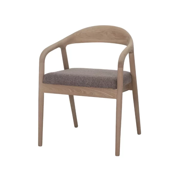 NORDICA VENTO SILLA MADERA TAPIZ MARRON57x56x76 cm | Altura del asiento: 48 cm | Reposabrazos: 63-69 cm