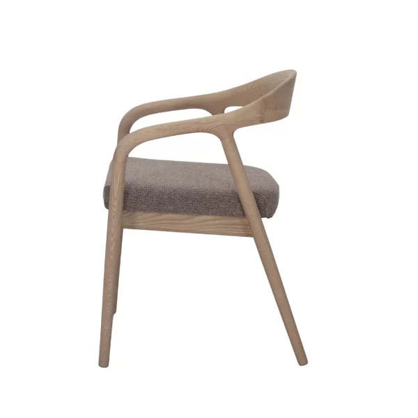 NORDICA VENTO SILLA MADERA TAPIZ MARRON57x56x76 cm | Altura del asiento: 48 cm | Reposabrazos: 63-69 cm - Imagen 2