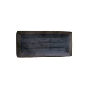 ARCILLA NEGRA BORDE MARRON FUENTE RECTANGULAR 28CM