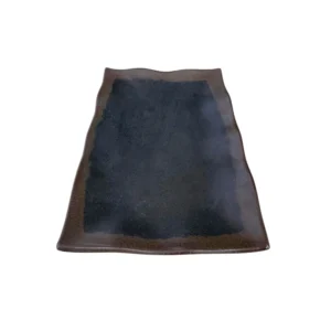 ARCILLA NEGRA BORDE MARRON PLATO RECTANGULAR 22X14,8CM
