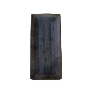 ARCILLA NEGRA BORDE MARRON PLATO RECTANGULAR 39X16CM
