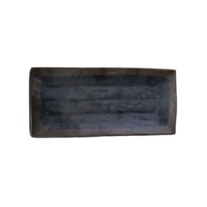 ARCILLA NEGRA BORDE MARRON PLATO RECTANGULAR 39X16CM