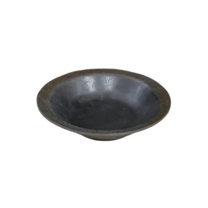ARCILLA NEGRA BORDE MARRON BOL REDONDO 14CM