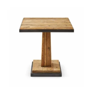 MESA DE MADERA Y METAL 80 x 80 x 78