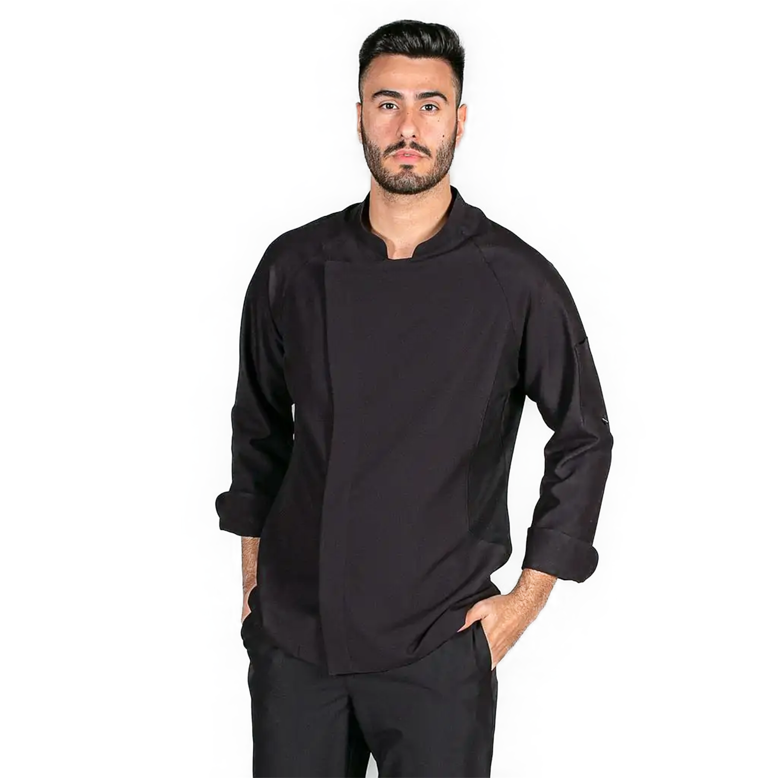 CHAQUETA-COCINA-HOMBRE-CRESPO-NEGRO