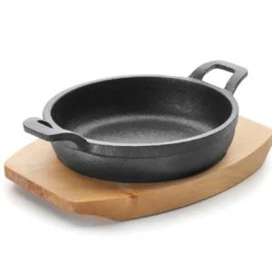 MINI CACEROLA HIERRO FUNDIDO 16CM + BASE MADERA