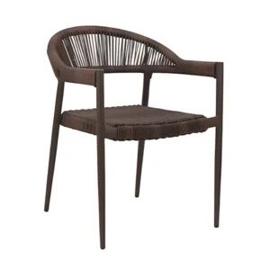 ITALIA SILLA ALUMINIO OXIDO MARRON TRENZADO COLOR NOGAL