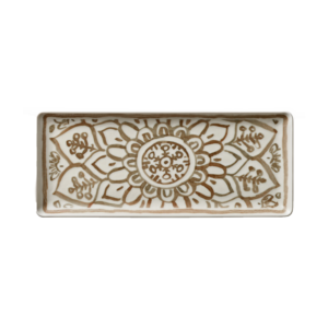 ESENCIA PLATO RECTANGULAR MARRÓN 35X15CM