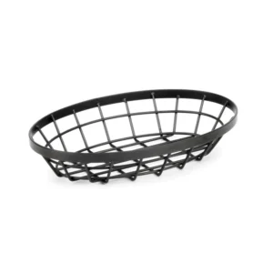 CESTA METAL OVALADA 22X15CM NEGRA