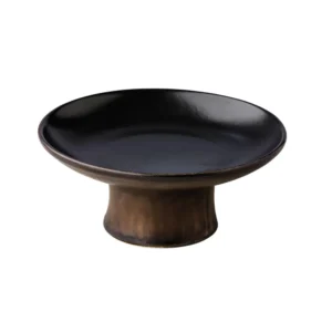 ORO OCRE PLATO NEGRO CON PIE