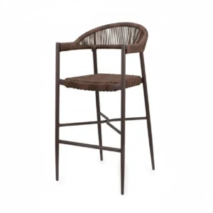 ITALIANA BANQUETA ALUMINIO COLOR ÓXIDO MARRÓN MÉDULA RÚSTICA NATURAL