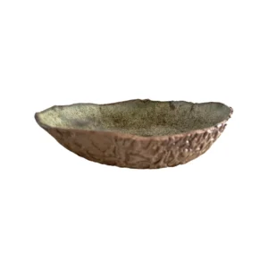 ARTESANO RAÍZ PLATO TEXTURA FUERA ESMALTE MATE VERDE 24CM