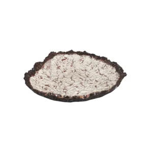 ARTESANO TEXTURAS FUERA Y DENTRO PLATO MARRÓN Y BLANCO 23CM