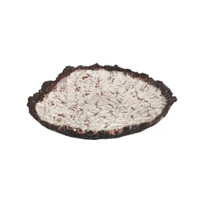 ARTESANO TEXTURAS FUERA Y DENTRO PLATO MARRÓN Y BLANCO 24CM
