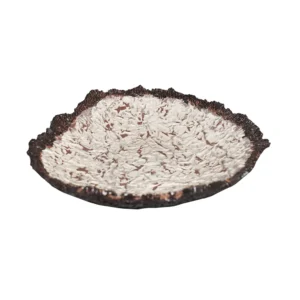 ARTESANO TEXTURAS FUERA Y DENTRO PLATO MARRÓN Y BLANCO 26CM
