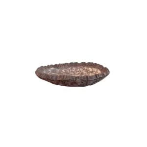 ARTESANO TEXTURAS FUERA Y DENTRO CONCHA PLATO MARRÓN Y BLANCO 9CM