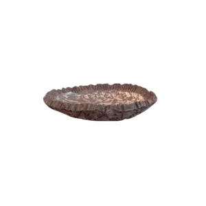 ARTESANO TEXTURAS FUERA Y DENTRO CONCHA PLATO MARRÓN Y BLANCO 13CM