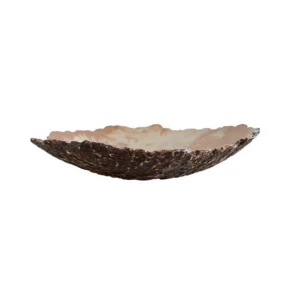 ARTESANO MEZCLA TEXTURA FUERA GLOBO PLATO MARRÓN Y CREMA 23CM