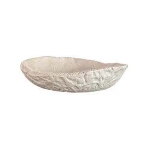 ARTESANO ARCILLA LISA MATE Y TEXTURA FUERA 26CM BLANCO