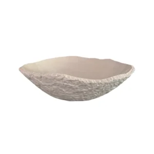 ARTESANO ARCILLA LISA MATE Y TEXTURA FUERA GLOBO PLATO 23CM BLANCO