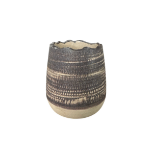ARTESANO ABORIGEN VASO BORDE IRREGULAR MARRON 35CL APROX