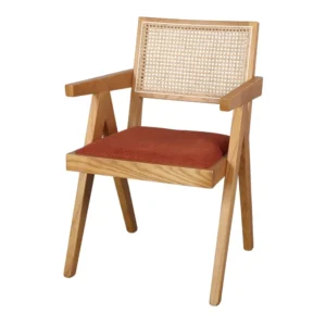 BALNATUR SILLA MADERA TAPIZ TEJA 57x60x86 cm | Altura del asiento: 48 cm | Altura del reposabrazos: 67 cm