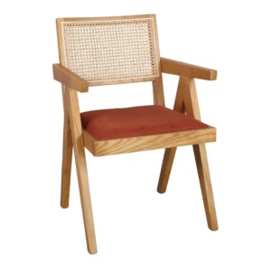 MUNA BALNATUR SILLA MADERA TAPIZ TEJA 57x60x86 cm | Altura del asiento: 48 cm | Altura del reposabrazos: 67 cm