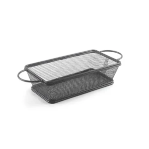 CESTILLO METAL NEGRO ASAS 21X11CM