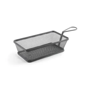 CESTILLO METAL NEGRO 21X11X H6CM