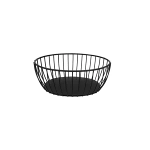 PANERA CESTA METAL NEGRA 20X15X H8CM