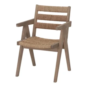 ANDES SILLA MADERA Y CUERDA NATURAL 54x58x85 cm | Altura del asiento: 44 cm | Reposabrazos: 67 cm