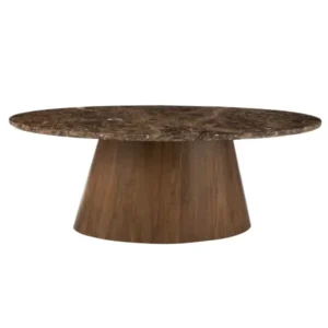 MARMOL Y MADERA DE MANGO MESA OVALADA 210X100X H77CM