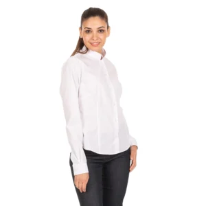 CAMISA BLUSA MUJER CUELLO MAO BLANCO