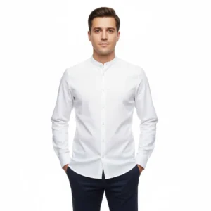 CAMISA HOMBRE CUELLO MAO BLANCO