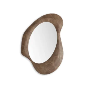 ESPEJO ART ORGANICO MARRON LARGO 62 cm ANCHO 5 cm ALTO 87 cm PESO: 7 KG