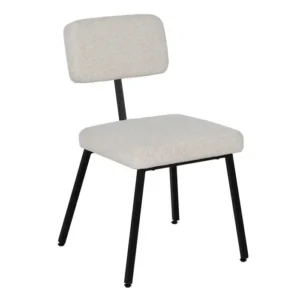SILLA TEJIDO Y METAL BLANCA
